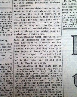 Joe Masseria Genovese Mafia Boss Killed 1931 Newspaper