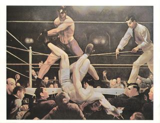 George Bellows Print Boxing Match Dempsey and FIRPO
