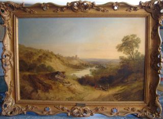  19th C English School Sussex Landscape George Cole Oil Painting