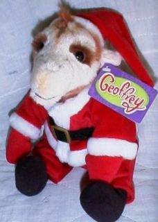 Toys R US Geoffrey Giraffe Santa Christmas Plush MWT CX