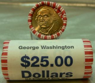 2007 D George Washington Presidential Dollar Uncirculated Bank Roll