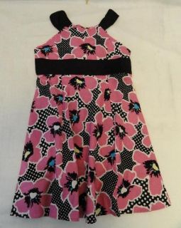 Lot of 2 George Girls Clothing Woven Checkered Floral Dresses Size 5