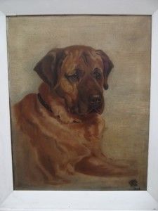 Mystery Signed Portrait of Faithful Labrador Dog 1912