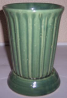  Garden City Pottery Jade Footed Ribbed Vase
