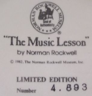 1982 Norman Rockwell The Music Lesson Stein M I B