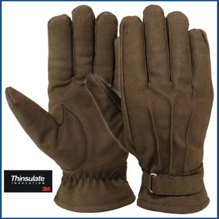  Gloves Thinsulate Lining Outdoor Ski Cold Weather Glove Brown