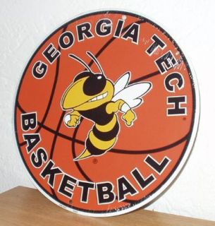 Georgia Tech Yellowjackets Basketball Sign Metal New
