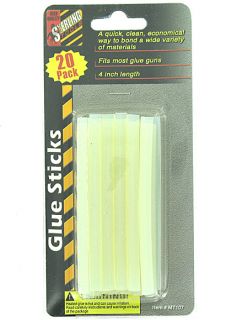 Fits most glue guns, sticks are 4 inches long each.