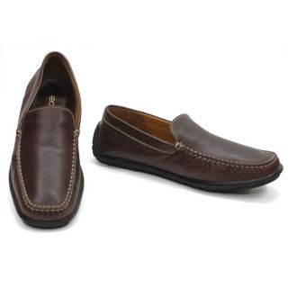 Geox Fast 11 Made in Italy Brown Leather Loafers Mocassins Shoes Men