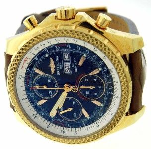  Breitling for Bentley GT Continental Racing H13363 18K Gold Watch +B&P