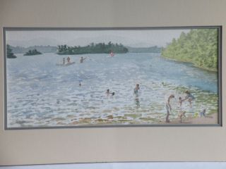 Watercolor Painting Signed Nancy Glassman – Megunticook Lake Camden