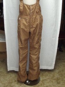 Gerry Outdoor Sports Tan Brown Insulated Snow Pants Coveralls Ski Bibs