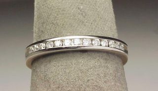 14k White Gold Diamond Band Ring