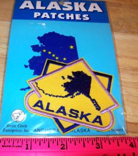 Alaska State Outline New Embroidered Iron on Patch