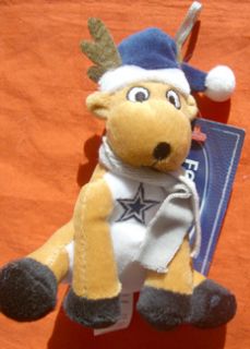 Dallas Cowboys Ornament Christmas Reindeer New 4 NFL Stuffed Animal