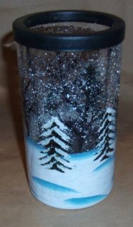 Yankee Candle Tealight Holder Winter Forest Crackle New