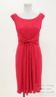 Giambattista Valli Pink Silk Gathered Sleeveless Dress Size 38 XXS