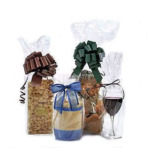 100 PK Assorted Gift Size Clear Gift Size Cellophane Bags Gift Basket
