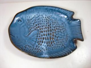 Pair of Kotobuku Blue Fish Dishes Pottery