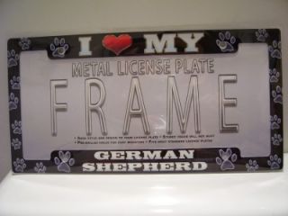 New I Love My German Shepherd License Plate Frame