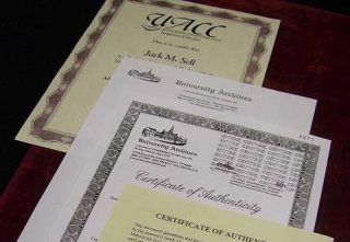 Of course, you also receive copies of the Certificate Of Authenticity