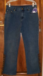 Diane Gilman DG2 Size 10P Medium Denim Boot Cut Jeans Hips 40 1 2
