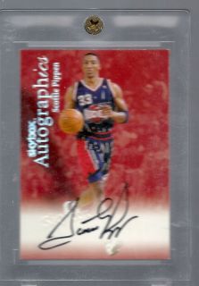 99 00 SKYBOX AUTOGRAPHICS SCOTTIE PIPPEN ON CARD AUTO THESE SELL FOR $