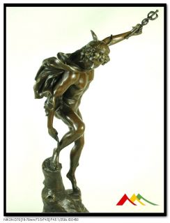 Signed Giambologna Bronze Statue of Mercury Bronze Sculpture