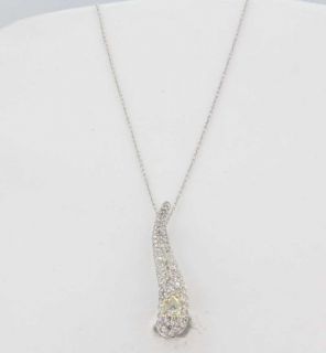   18K White Yellow Gold Diamond Pendant Necklace Fine Cocktail Jewelry