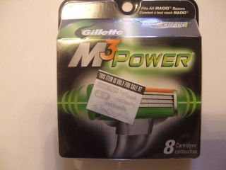 Gillette M3 Power 8 Cartridges Blades Refills Shaver Razors D545 D548