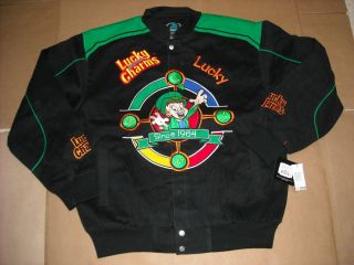 BRAND NEW ADULT GENERAL MILLS LUCKY CHARMS EMBROIDERED TWILL JACKET 2X