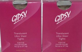 Gipsy Hi Shine Glossy Sheer Translucent 100 Nylon Pantyhose Tights XL