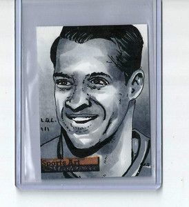 Gordie Howe Detroit Red Wings Sports Masterpiece B W 1 1 Sketch Card