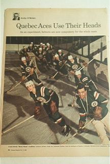 1965 Quebec Aces Hockey Team Bernie Geoffrion Red Berenson 1 Helmet DQ