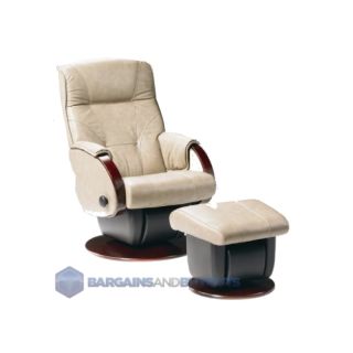 Dutailier 214 Monaco Glider with Closed Base and Ottoman Brown Cubes