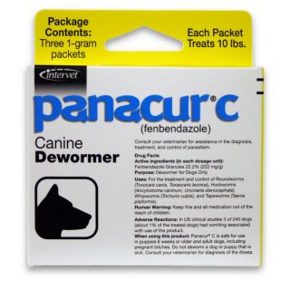  016ITV02 1 Panacur C Canine Dewormer Granules Three 1 Gram Packets/Box