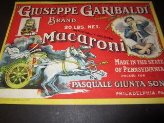  Macaroni Package Labels Giuseppe Garibaldi Rinaldo Philadelphia