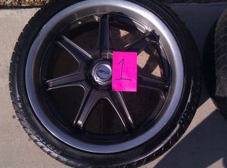 MSR 105 18 Inch Alloy Wheels and Performance Tires w/ Wheel Locks w
