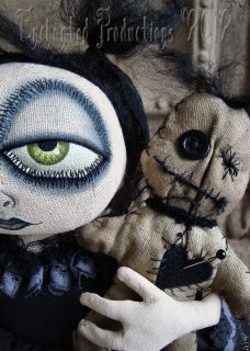 OOAK PFATT Primitive Folk Art Halloween Goth Baby Doll Joyce Stahl