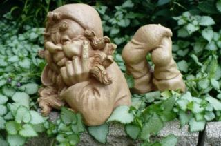 Piece Sandstone Gnome on Tummy Unpainted Gnomes