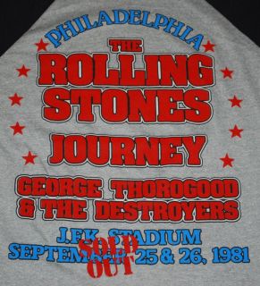 Vintage The Rolling Stones George Thorogood The Destroyers Shirt 1980