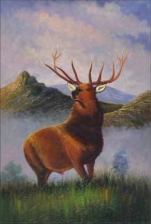  Painted Oil Painting Repro E Landseer Monarch of The Glen 24x36