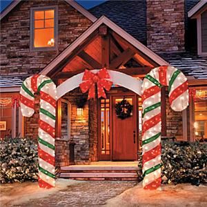 Lighted Outdoor Candy Cane Arch Yard Art Display Holiday Decoration