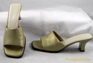 Naturalizer Womens Slide Sandal Heels Shoes 9 M Gold Leather