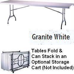 New 2980 Lifetime 8 White Light Plastic Folding Table
