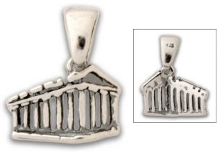 Parthenon Akropolis Silver Pendant Charm Greek Art S