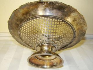 Sheffield Grapevine Mesh Silverplate Compote Fruit Bowl