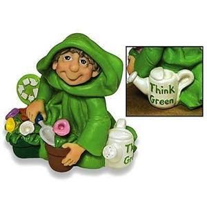 Friar Folk Love The Green Eco Earth Monk Figurine Spring Planting New