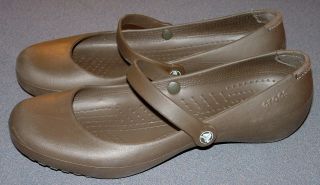 NEW Crocs Alice Brown Flats Mary Jane Ballet Shoes Women Swivel Strap