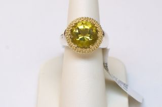 New Lagos Caviar Two Tone and Green Quartz Ring Size 7 $895